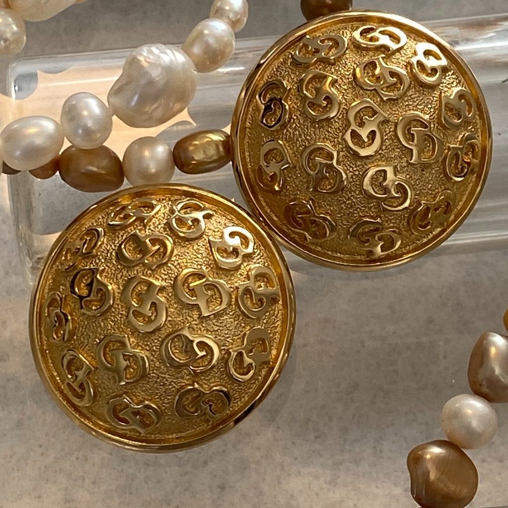 Vintage Dior Scattered Logo Clip Earring